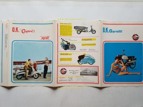 Garelli produzione modelli 1966 ciclomotori depliant italiano originale