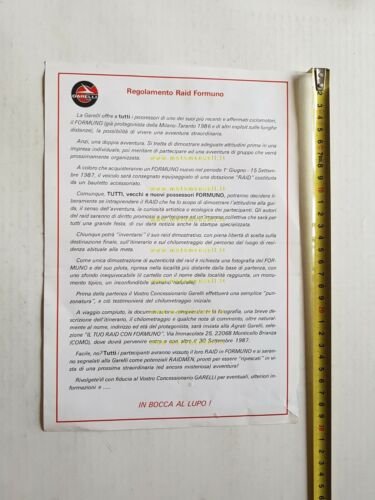 Garelli raid Formuno 50 1987 depliant originale ITALIANO