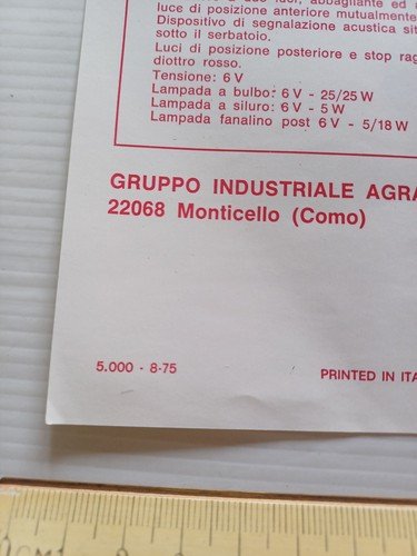 Garelli Rekord KL 100 Electronic 1975 depliant ITALIANO Inglese originale