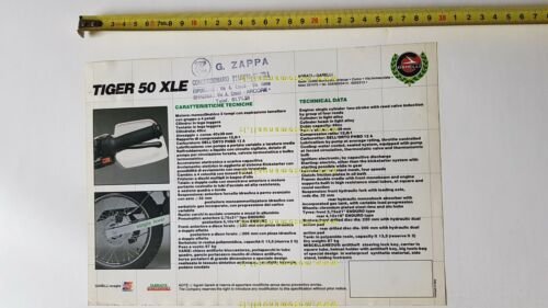 Garelli Tiger 50 XLE 1986 depliant italiano originale brochure