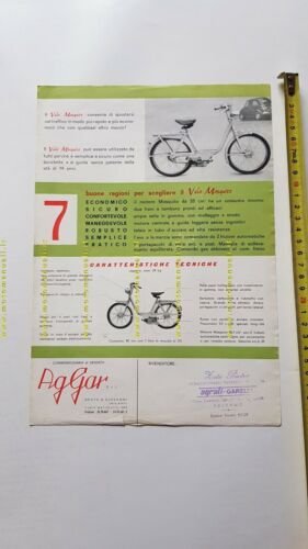 Garelli Velo Mosquito 35 anni 60 depliant italiano originale brochure