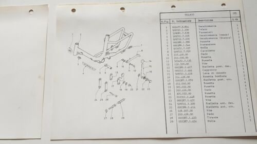 Garelli Velomosquito 50 1984 catalogo ricambi TELAIO ORIGINALE parts catalogue