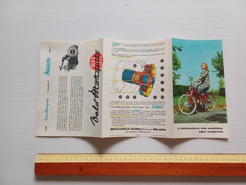 Garelli Velomosquito 511 1955 depliant originale ITALIANO