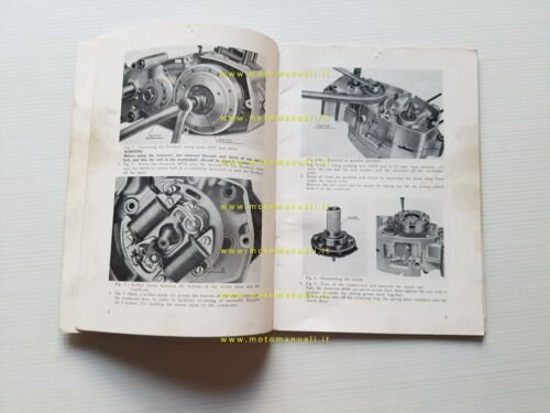 Garellli motorI 49 3-4 V 1970 manuale officina INGLESE originale