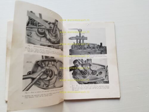Garellli motorI 49 3-4 V 1970 manuale officina INGLESE originale