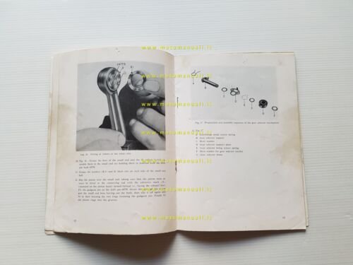 Garellli motorI 49 3-4 V 1970 manuale officina INGLESE originale
