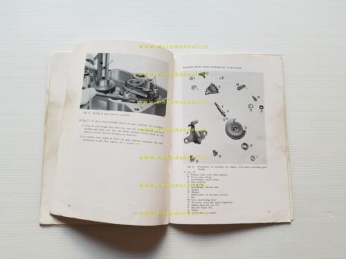 Garellli motorI 49 3-4 V 1970 manuale officina INGLESE originale