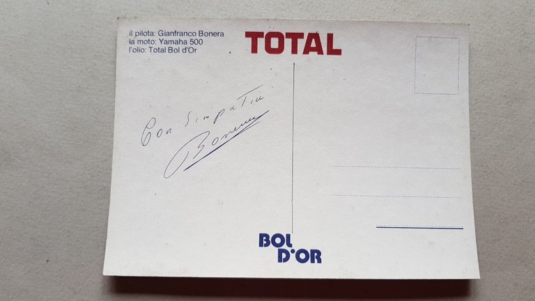 Gianfranco Bonera Yamaha 500 GP 1980 cartolina autografata no depliant …