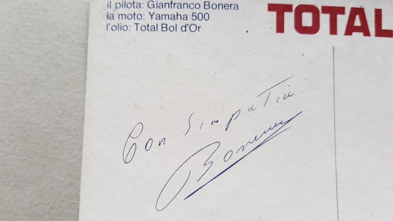 Gianfranco Bonera Yamaha 500 GP 1980 cartolina autografata no depliant …