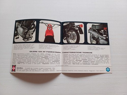 Gilera 124 4V Fuori Strada 1972 depliant originale italiano