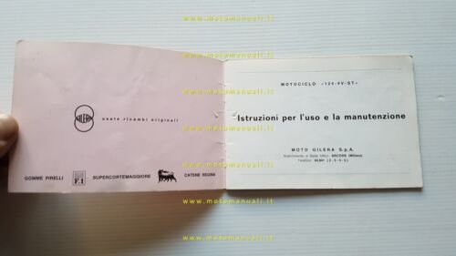 Gilera 124 4V ST 1968 manuale uso manutenzione libretto originale