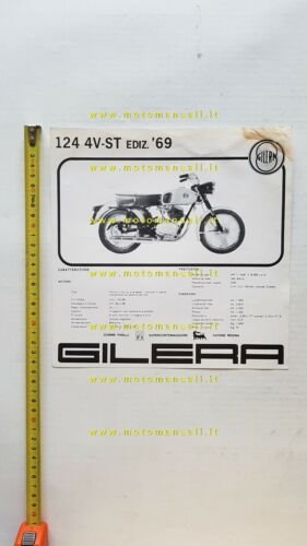 Gilera 124 4V ST 1969 depliant originale ITALIANO brochure