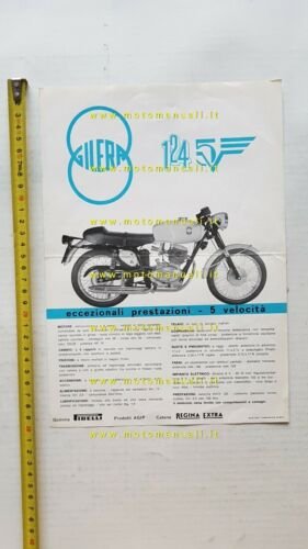 Gilera 124 5V 1969 depliant italiano moto originale
