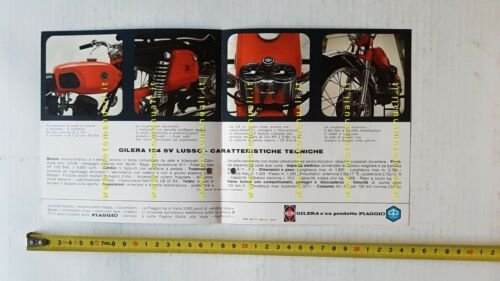 Gilera 124 5V Lusso 1971 depliant italiano moto originale