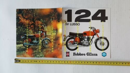 Gilera 124 5V Lusso 1971 depliant italiano moto originale