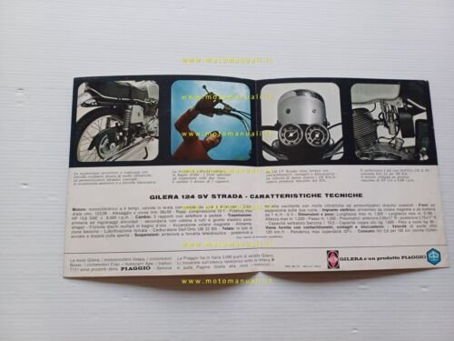 Gilera 124 5V Strada 1971 depliant italiano originale
