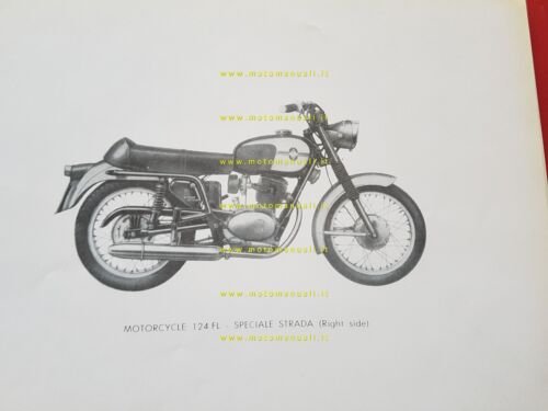 Gilera 124 FL Speciale Strada 1965-66 catalogo ricambi originale INGLESE