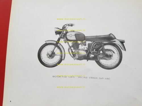 Gilera 124 FL Speciale Strada 1965-66 catalogo ricambi originale INGLESE
