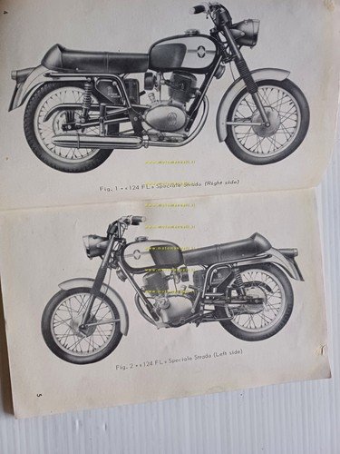 Gilera 124 FL Speciale Strada 1965 manuale uso manutenzione originale …