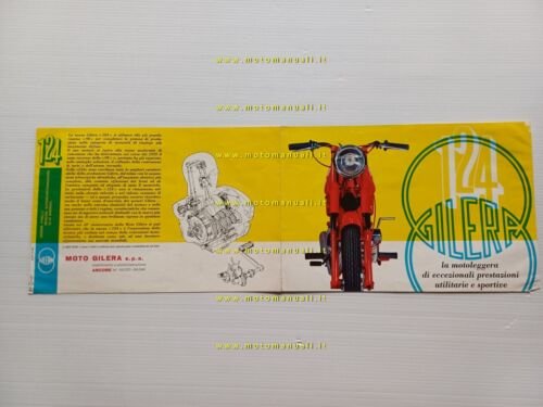 Gilera 124 Normale - 124 Extra 1962 depliant originale italiano
