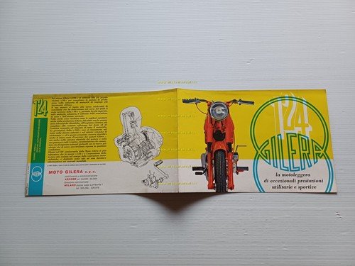 Gilera 124 Normale - 124 Extra 1962 depliant originale italiano