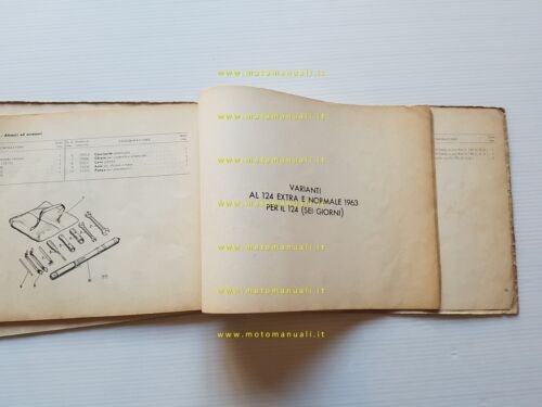 Gilera 124 Normale-Extra-6 Giorni-Special 1963 catalogo ricambi originale