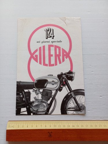 Gilera 124 Sei Giorni Speciale 1964 depliant TESTO INGLESE originale