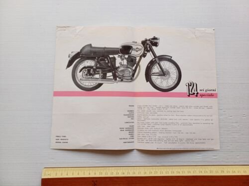 Gilera 124 Sei Giorni Speciale 1964 depliant TESTO INGLESE originale