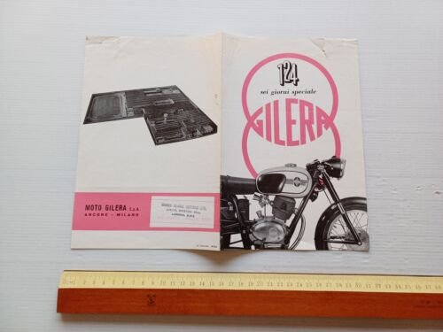 Gilera 124 Sei Giorni Speciale 1964 depliant TESTO INGLESE originale