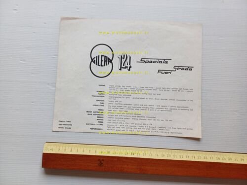 Gilera 124 Speciale Fuori Strada 1965 depliant INGLESE originale