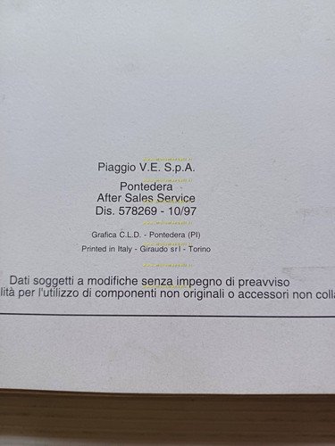 Gilera 125-180 Runner FX - FXR 1997 manuale officina TELAIO …