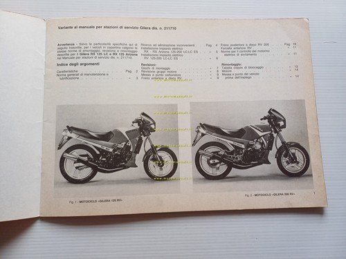 Gilera 125-200 Arizona - RX - RV 1985 varianti manuale …