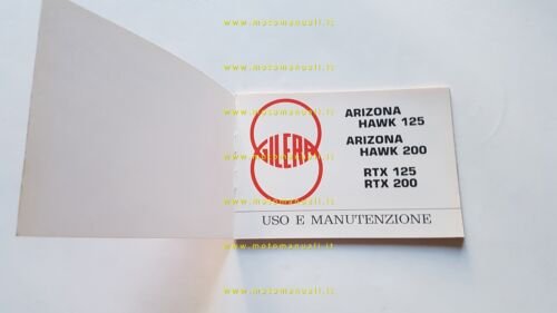 Gilera 125-200 Arizona Hawk-RTX 1986 manuale uso manutenzione libretto originale