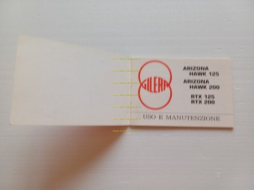 Gilera 125-200 Arizona Hawk-RTX 1986 manuale uso manutenzione libretto originale