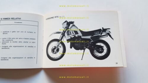 Gilera 125-200 Arizona Hawk-RTX 1986 manuale uso manutenzione libretto originale