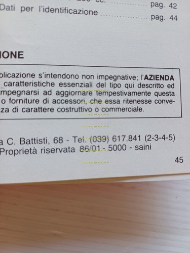 Gilera 125-200 Arizona Hawk-RTX 1986 manuale uso manutenzione libretto originale