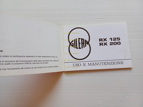 Gilera 125-200 RX 1985 manuale uso manutenzione libretto istruzioni italiano
