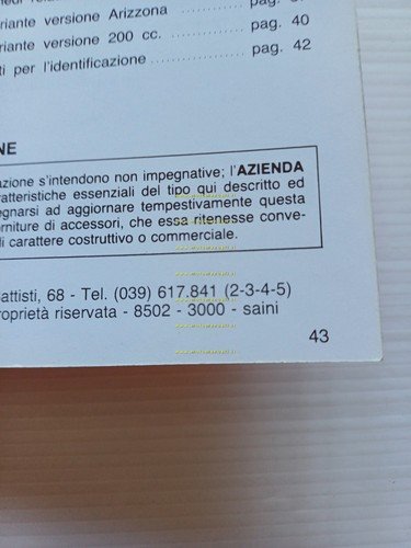 Gilera 125-200 RX 1985 manuale uso manutenzione libretto istruzioni italiano