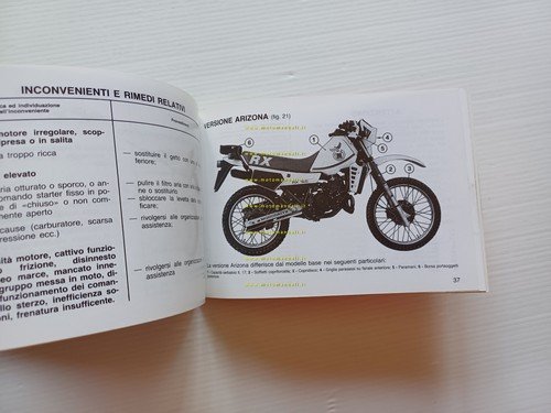 Gilera 125-200 RX 1985 manuale uso manutenzione libretto istruzioni italiano