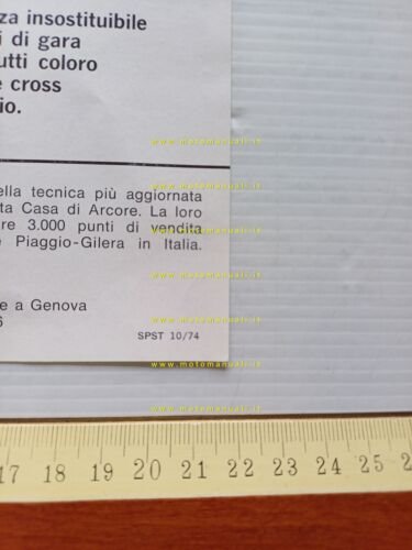 Gilera 125 6v Competizione Cross-Regolarità 1974 depliant italiano originale
