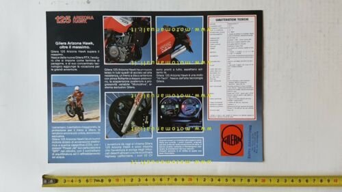 Gilera 125 Arizona Hawk 1986 depliant originale ITALIANO moto brochure