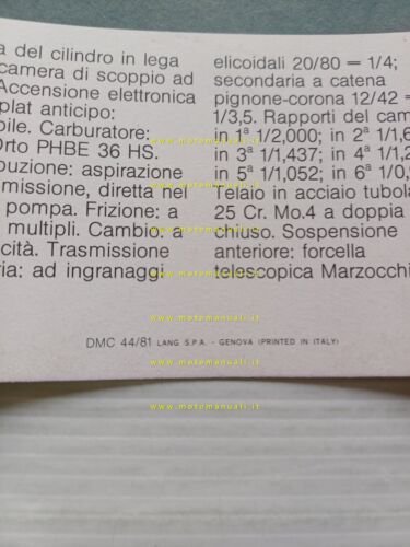 Gilera 125 C1 Cross E1 Enduro 1981 depliant italiano originale