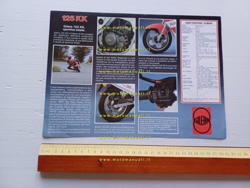 Gilera 125 KK 125 Prototipo 1985 depliant originale italiano