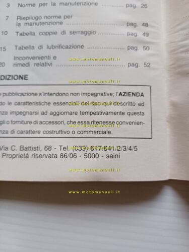 Gilera 125 KZ 1986 manuale uso manutenzione libretto originale italiano