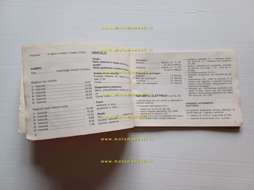 Gilera 125 KZ 1986 manuale uso manutenzione libretto originale italiano