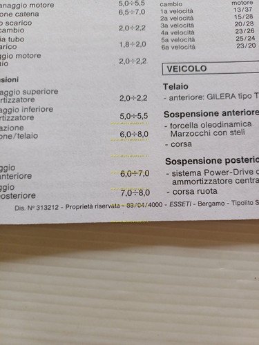 Gilera 125 SP 01 1989 manuale uso manutenzione libretto istruzioni …