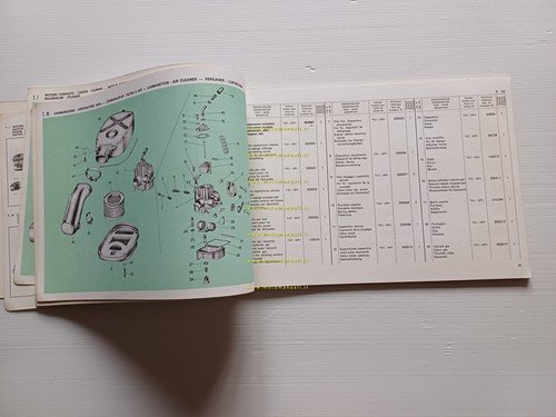 Gilera 125 TG1 - 125 GR1 1977 catalogo ricambi originale