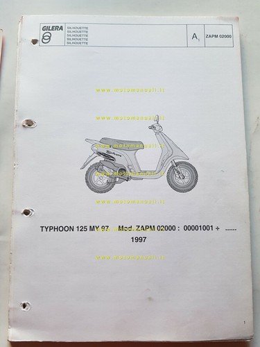 Gilera 125 Typhoon 1997 catalogo ricambi originale