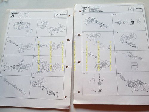Gilera 125 Typhoon 1997 catalogo ricambi originale