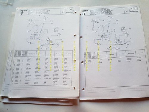 Gilera 125 Typhoon 1997 catalogo ricambi originale